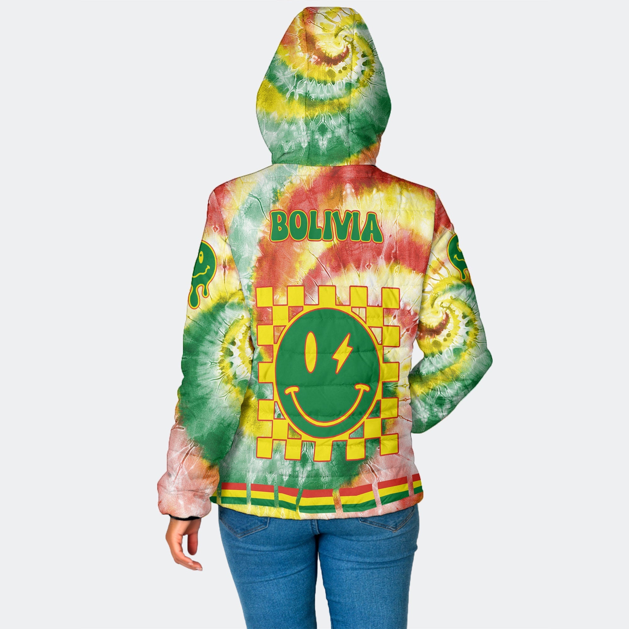 Bolivia Women Hooded Padded Jacket Custom Tie Dye Style 2