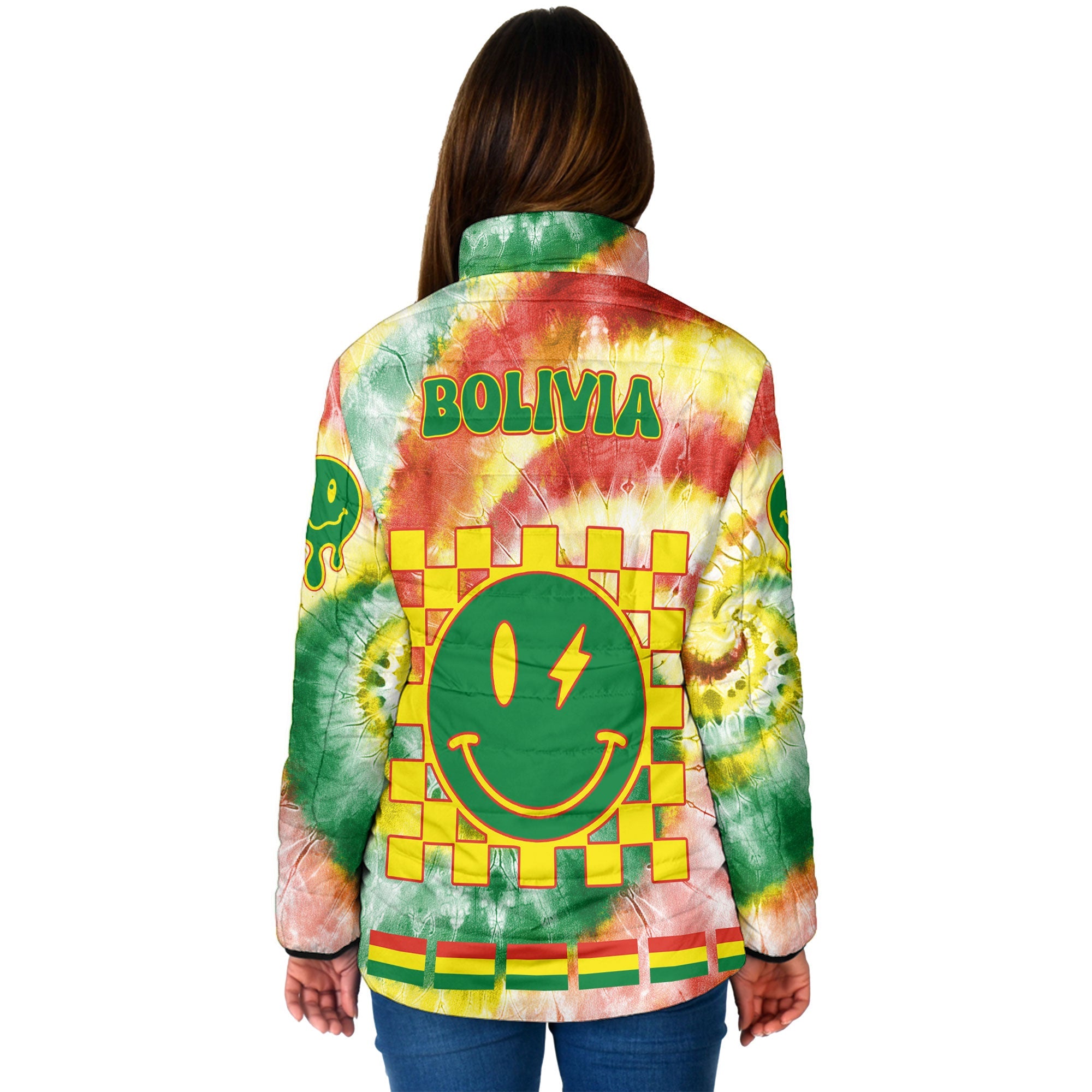 Bolivia Women Padded Jacket Custom Tie Dye Style 2