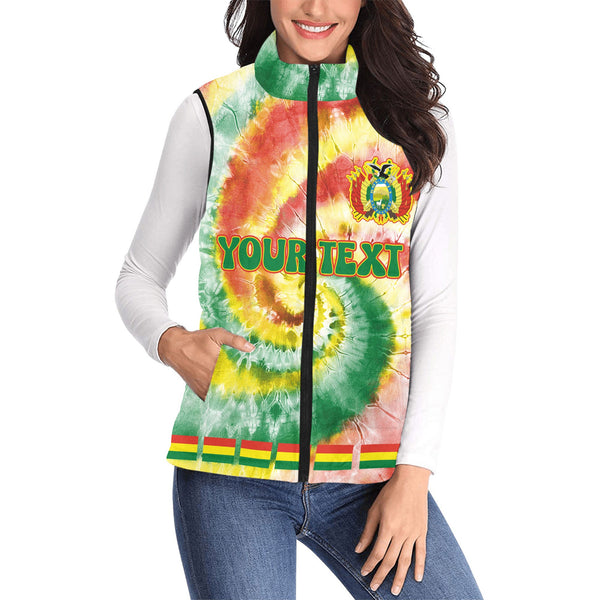 Bolivia Women Padded Jacket Vest Custom Tie Dye Style 1