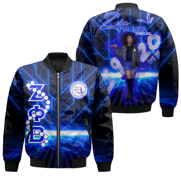 Sorority Jacket - Zeta Phi Beta Bomber Jacket Tech Girl Style