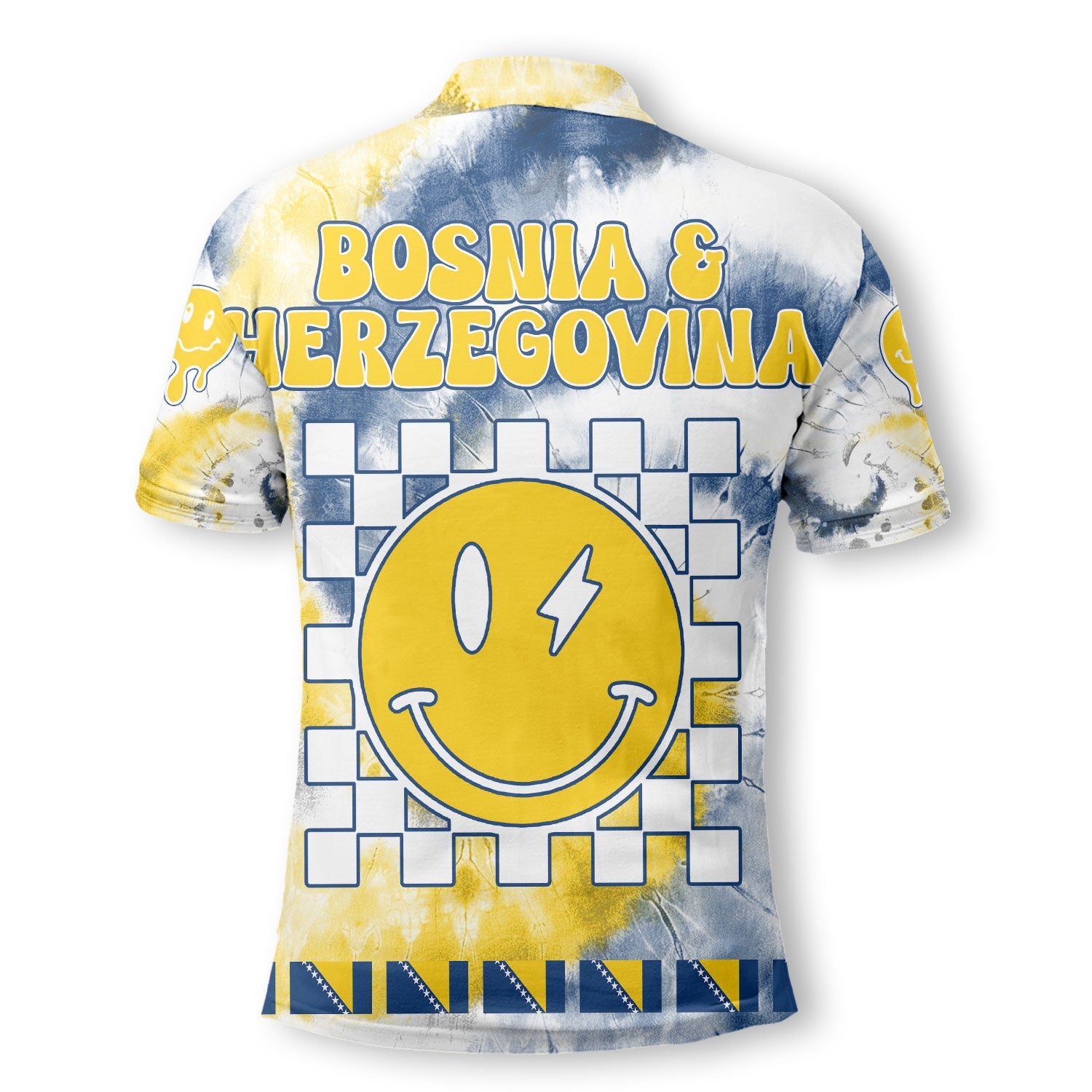 Bosnia And Herzegovina Polo Shirt Custom Tie Dye Style 3