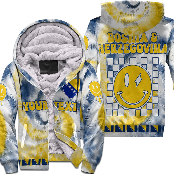 Bosnia And Herzegovina Sherpa Hoodie Custom Tie Dye Style 1