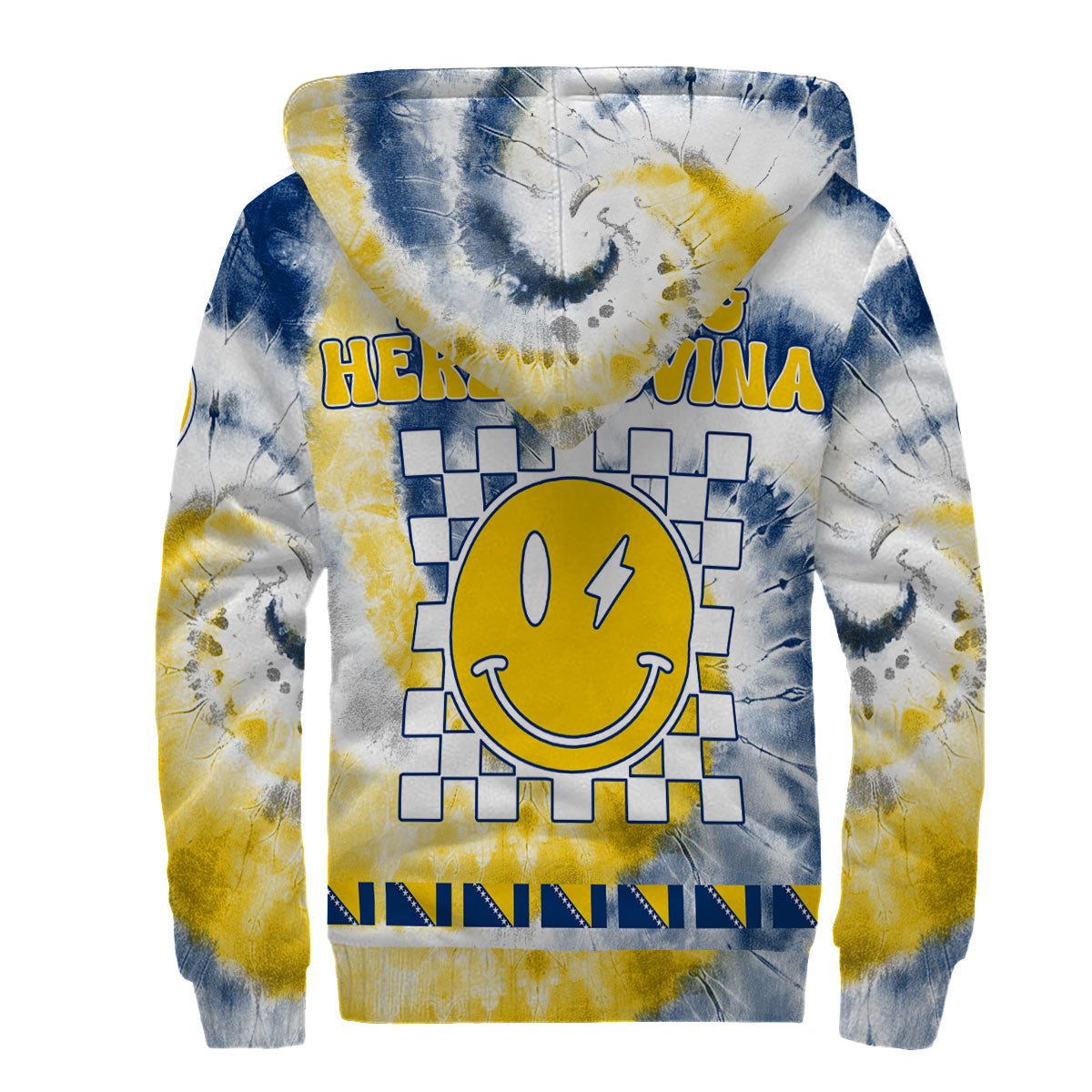 Bosnia And Herzegovina Sherpa Hoodie Custom Tie Dye Style 2