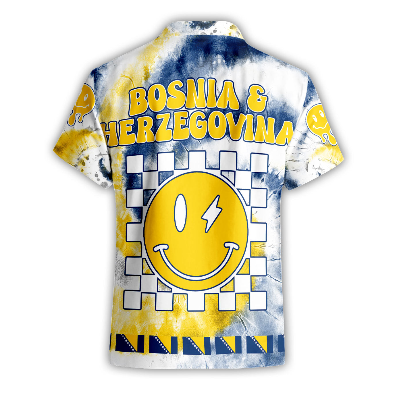 Bosnia And Herzegovina Short Sleeve Shirt Custom Tie Dye Style 2