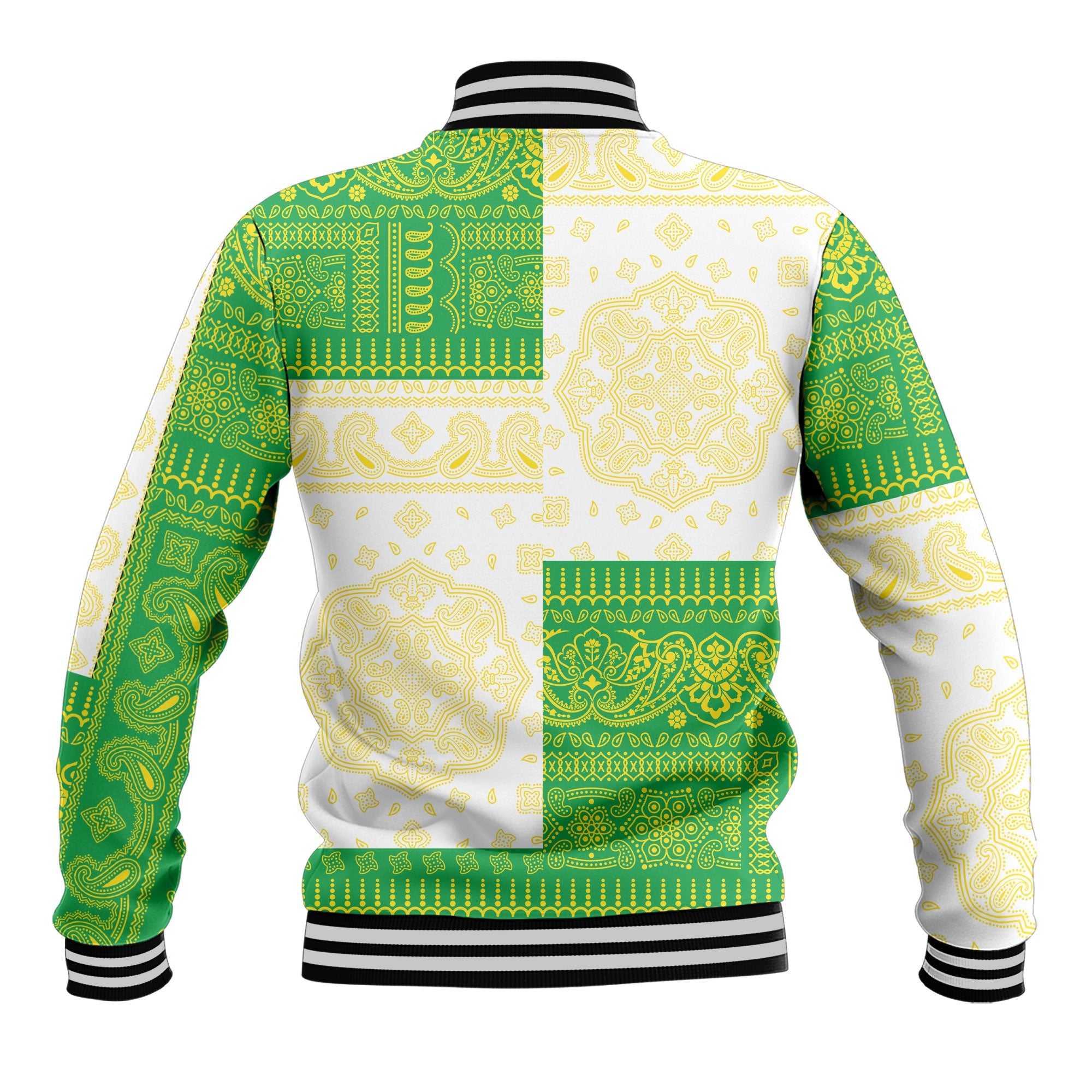 Brazil Baseball Jacket Flag And Paisley Basic Style 3