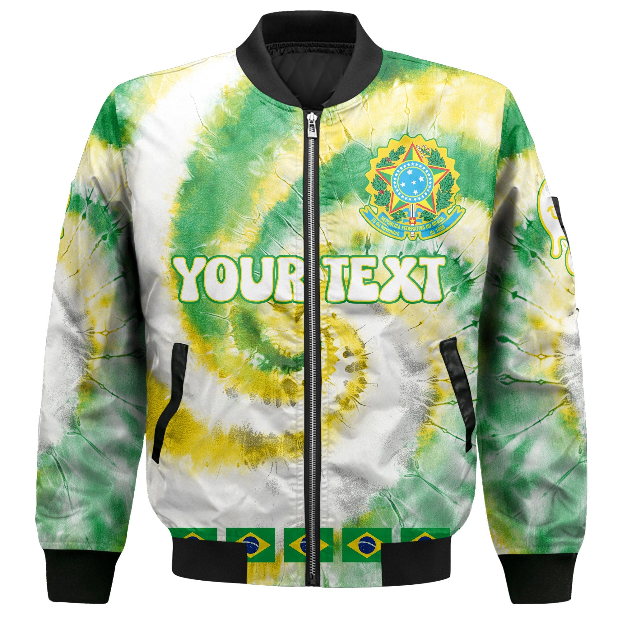 Brazil Bomber Jacket Custom Tie Dye Style 2