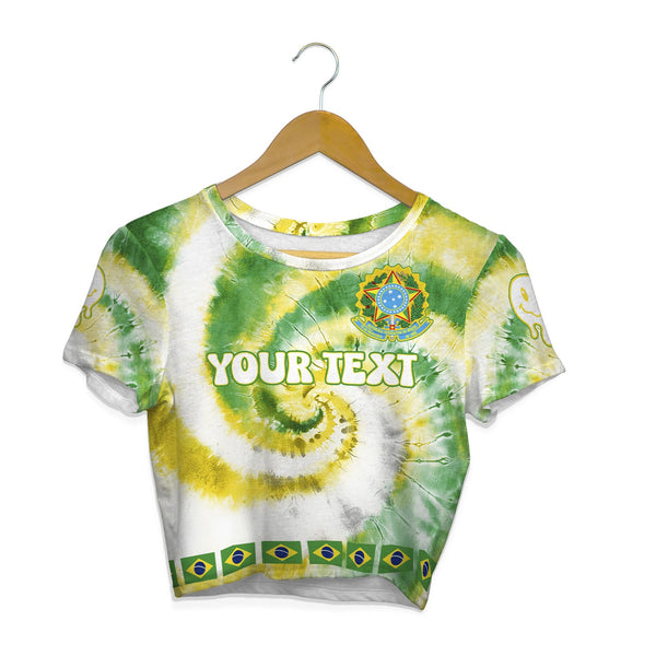 Brazil Croptop T Shirt Custom Tie Dye Style 1