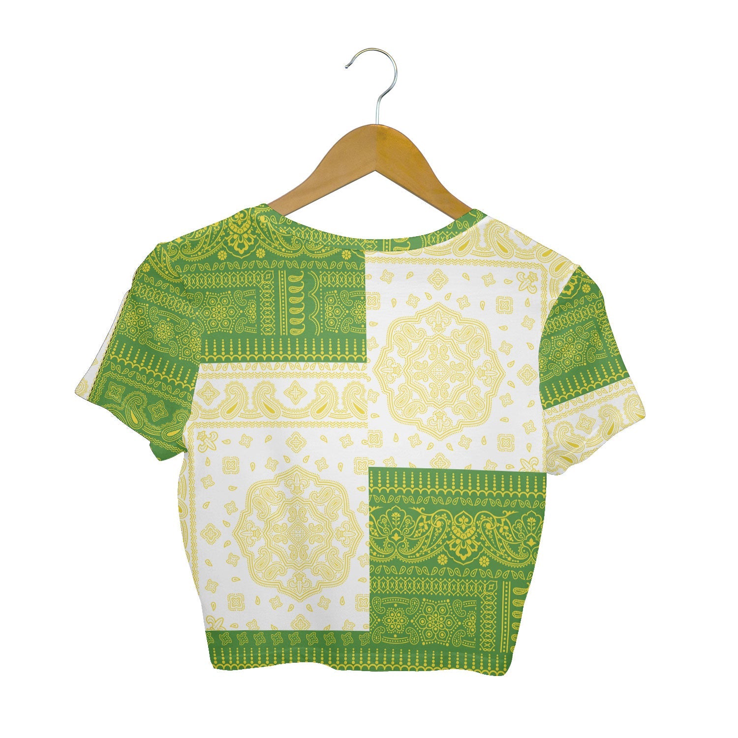 Brazil Croptop T Shirt Flag And Paisley Basic Style 2