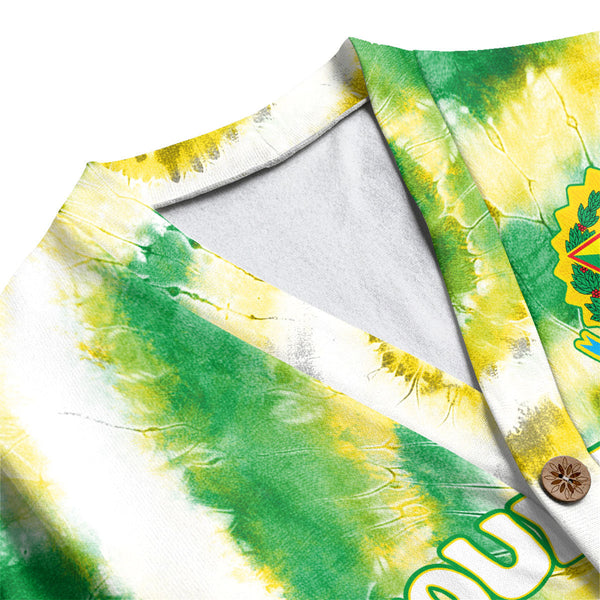 Brazil Fleece Cardigan Custom Tie Dye Style 1