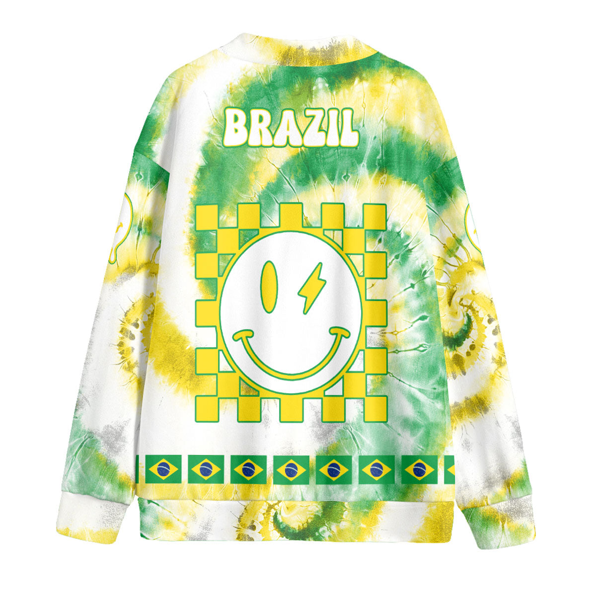 Brazil Fleece Cardigan Custom Tie Dye Style 2