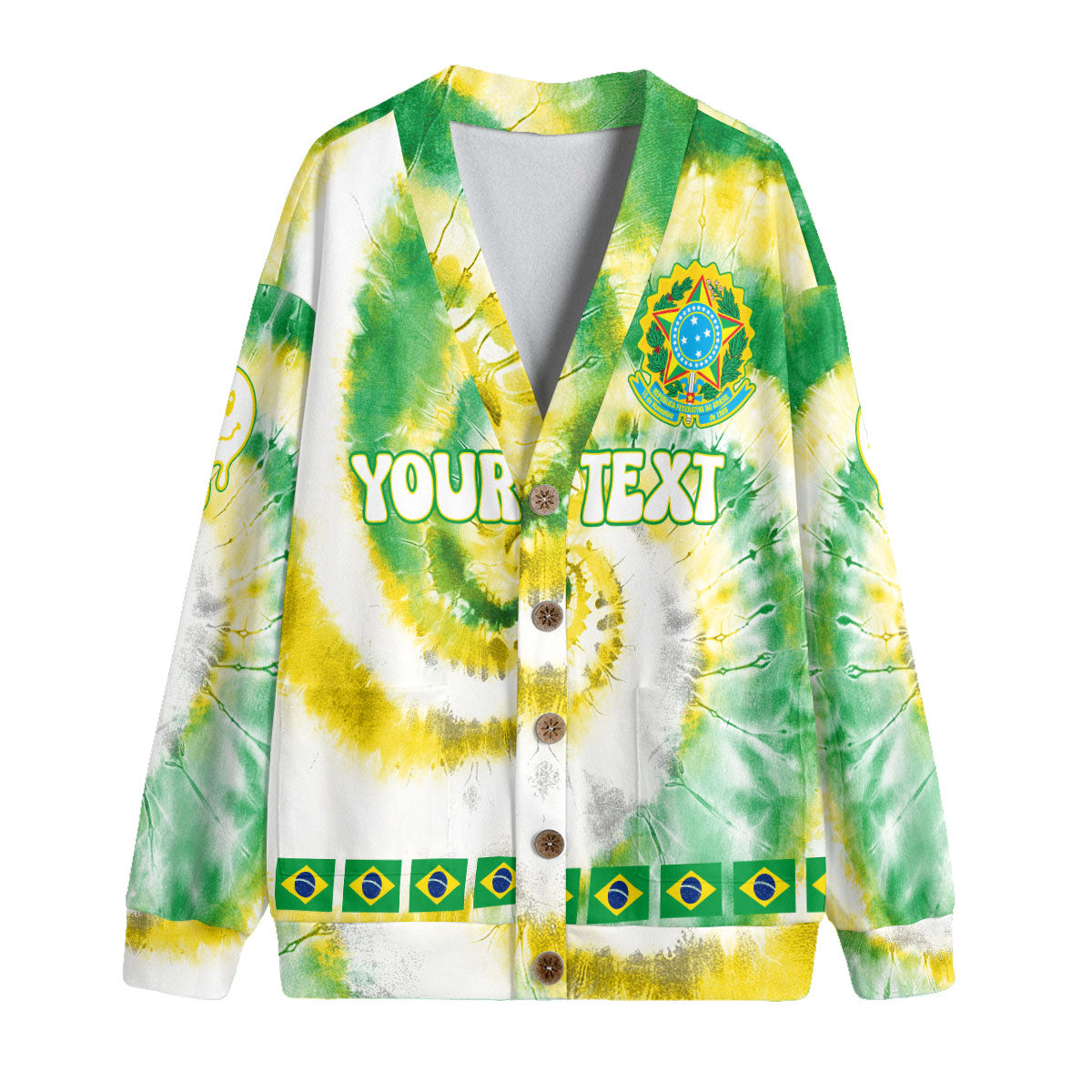 Brazil Fleece Cardigan Custom Tie Dye Style 4