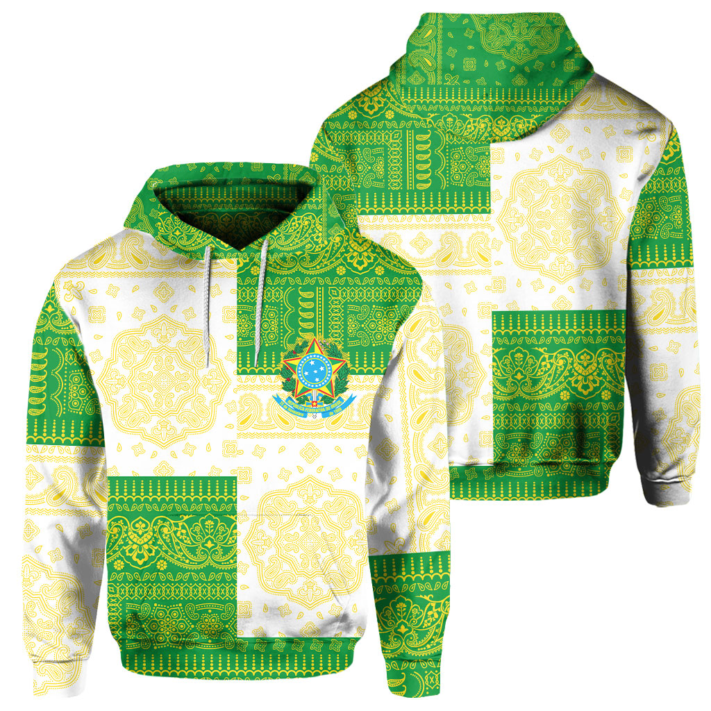 Brazil Hoodie Flag And Paisley Basic Style 1