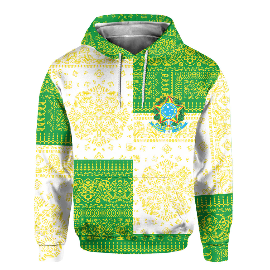 Brazil Hoodie Flag And Paisley Basic Style 2