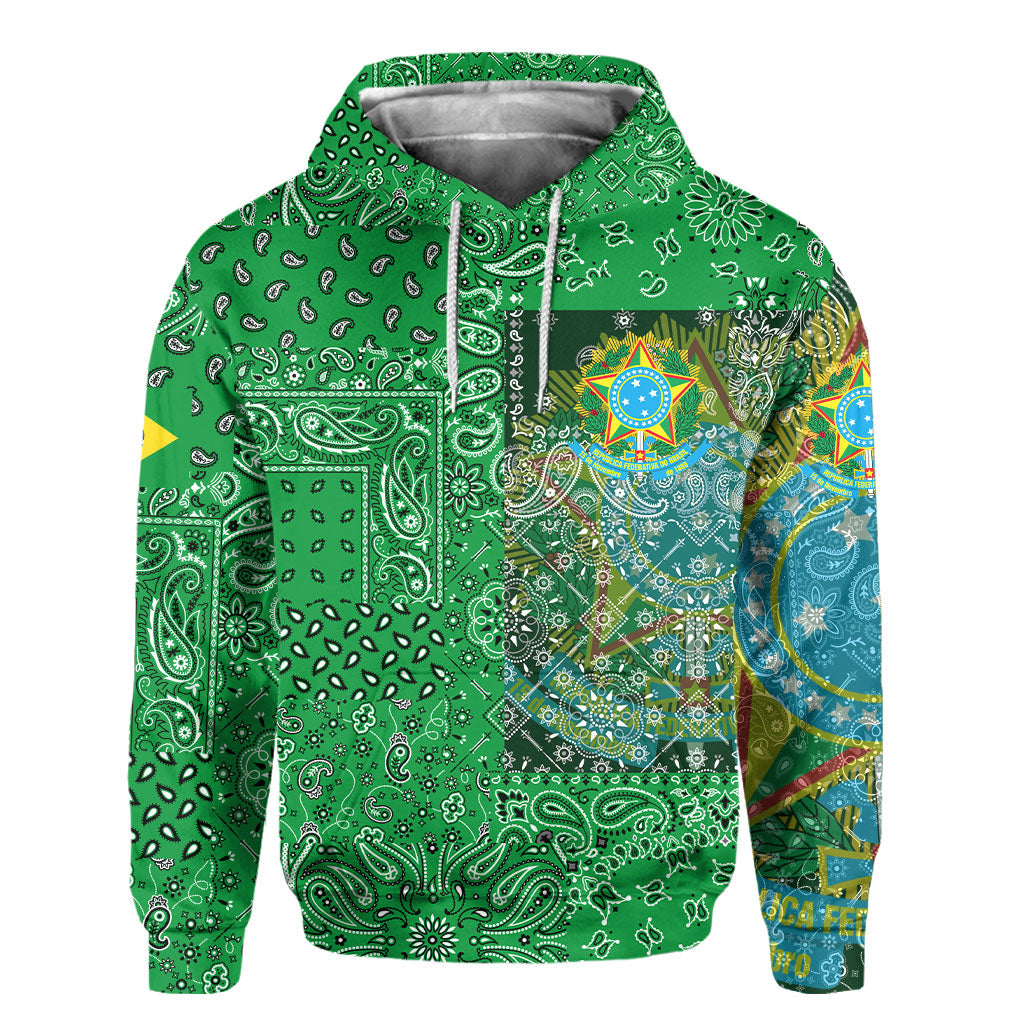 Brazil Hoodie Paisley Flag And Skull Style 2