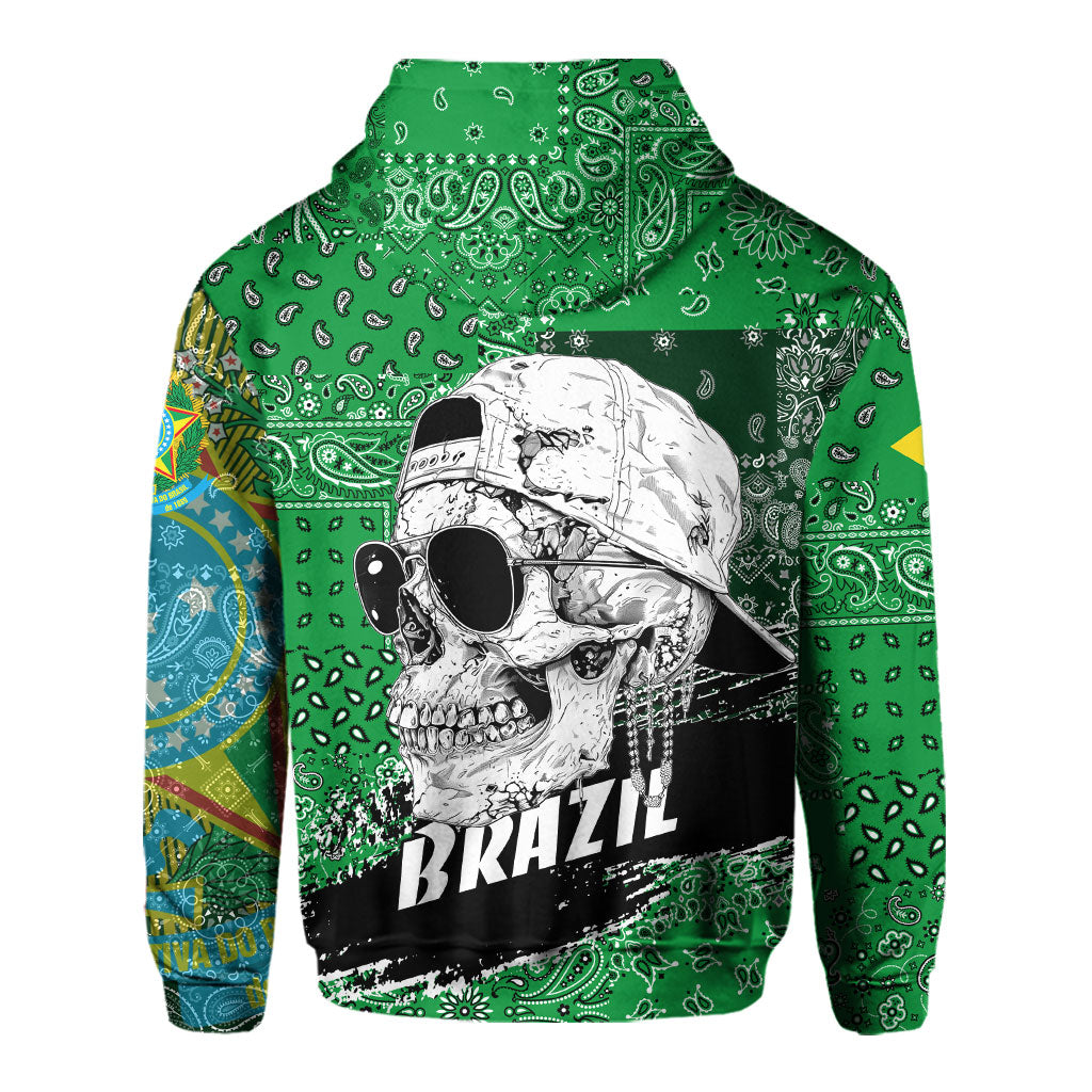 Brazil Hoodie Paisley Flag And Skull Style 3