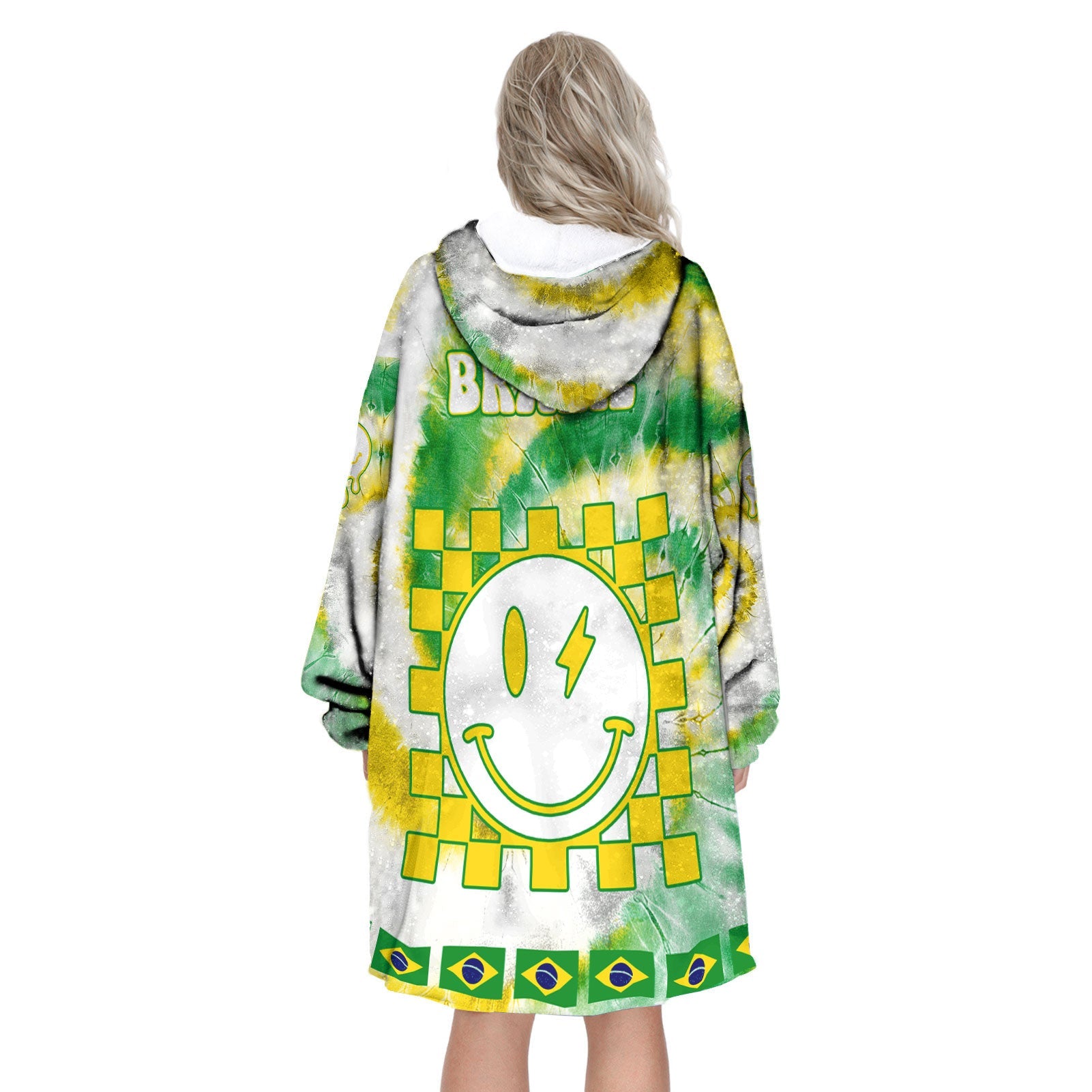 Brazil Hoodie Blanket Custom Tie Dye Style 3