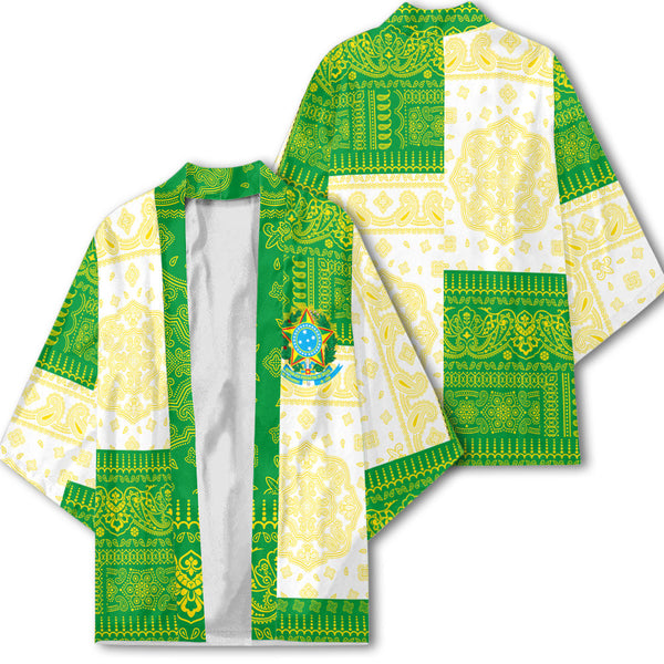 Brazil Kimono Flag And Paisley Basic Style 1