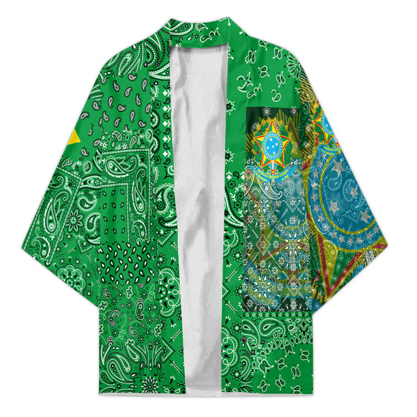 Brazil Kimono Paisley Flag And Skull Style 1