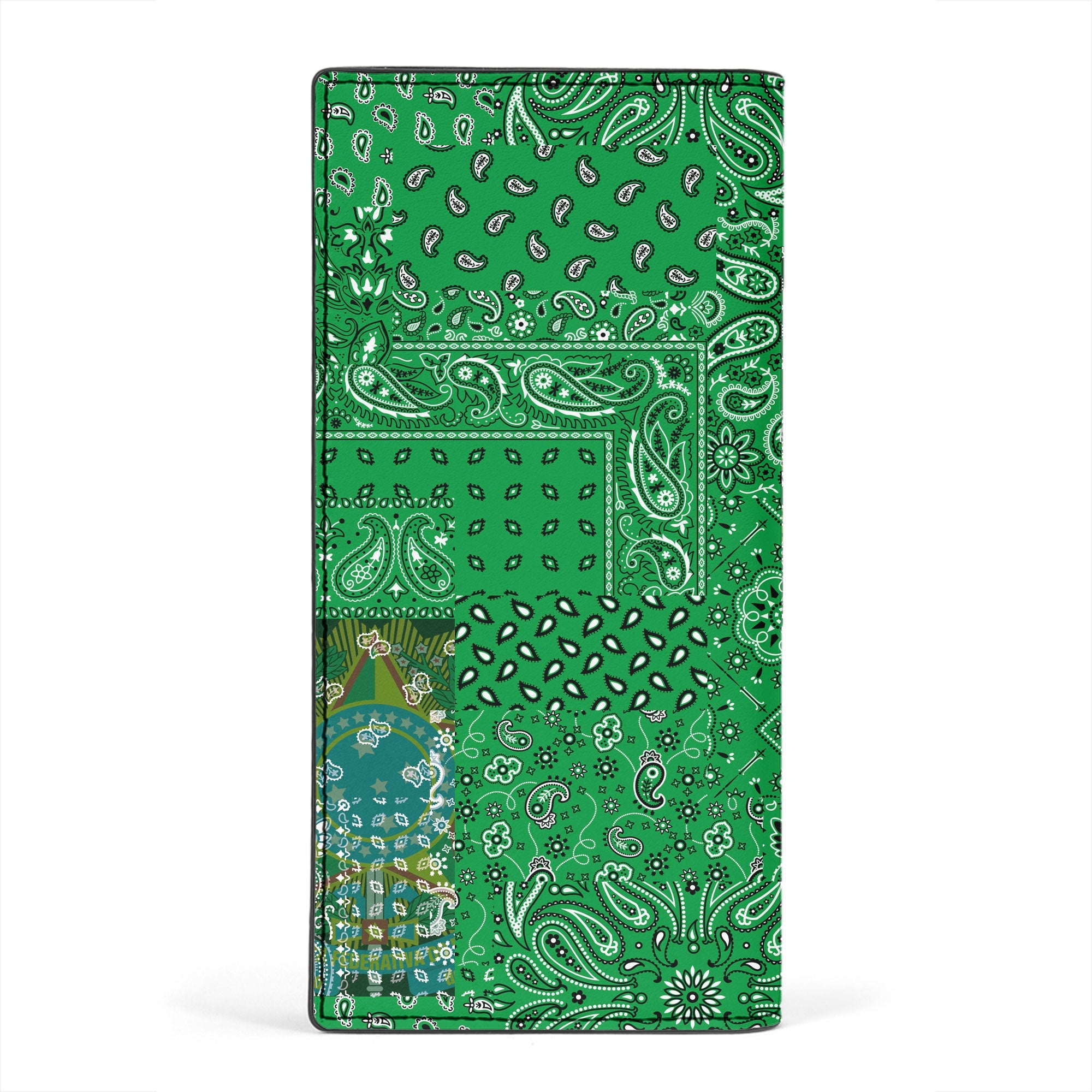 Brazil Leather Wallet Paisley Flag And Skull Style 2