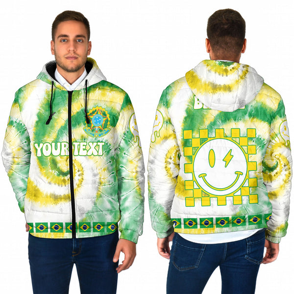 Brazil Men Hooded Padded Jacket Custom Tie Dye Style 1