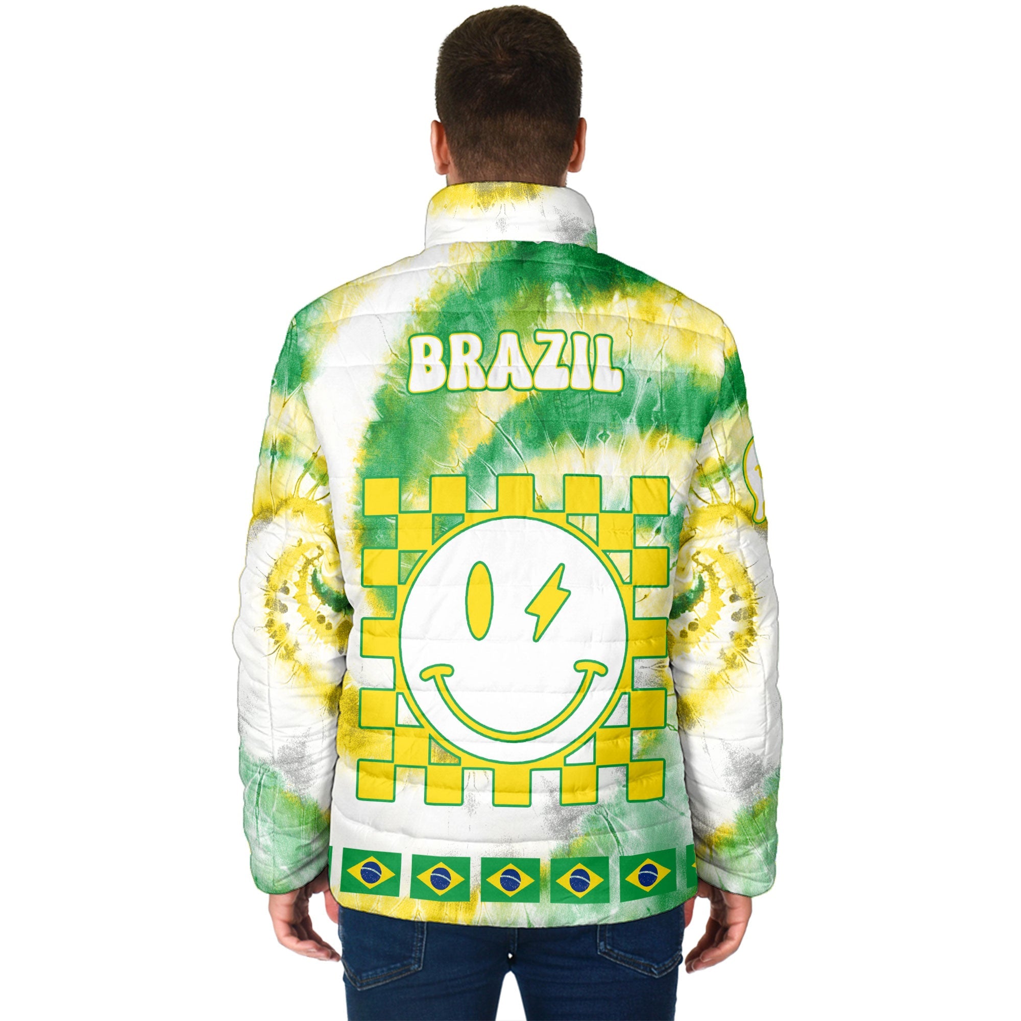 Brazil Men Padded Jacket Custom Tie Dye Style 2