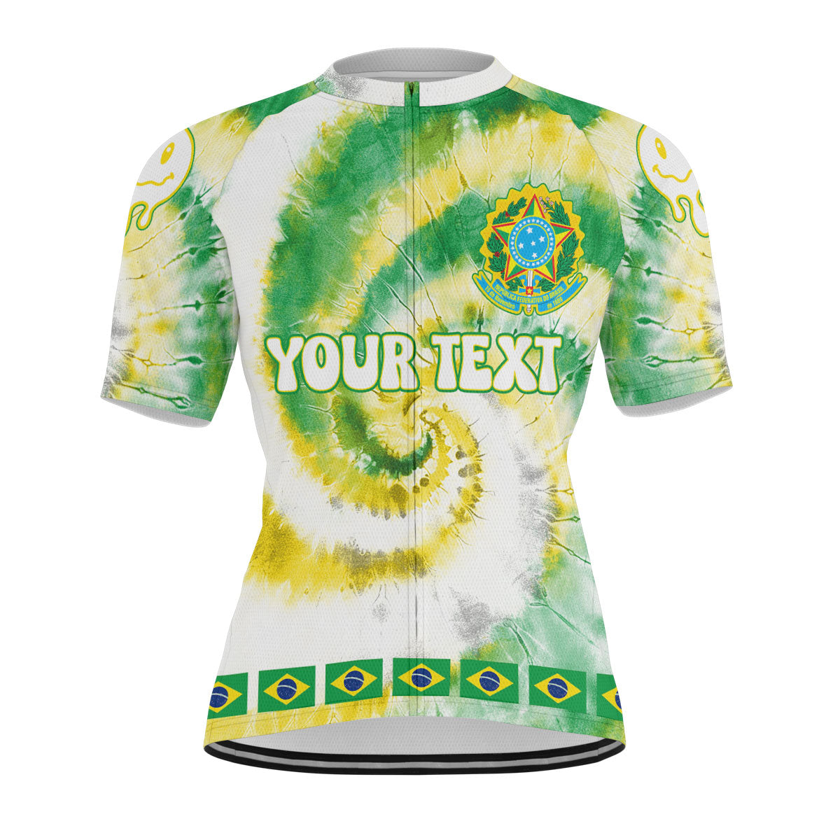 Brazil Men Cycling Jersey Custom Tie Dye Style 1