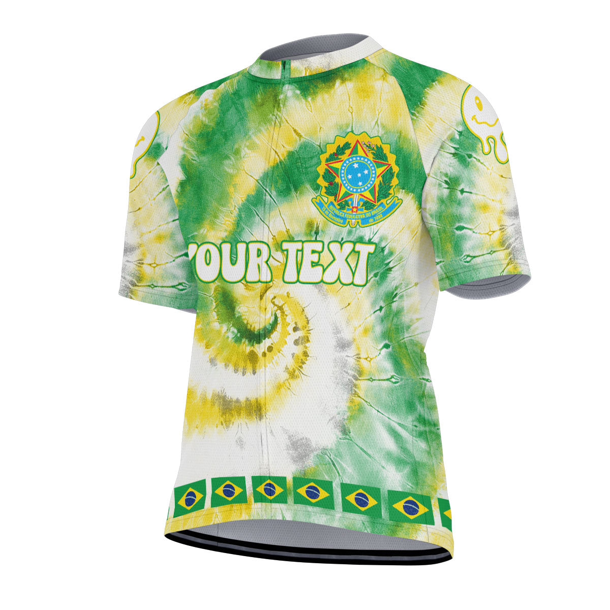 Brazil Men Cycling Jersey Custom Tie Dye Style 2