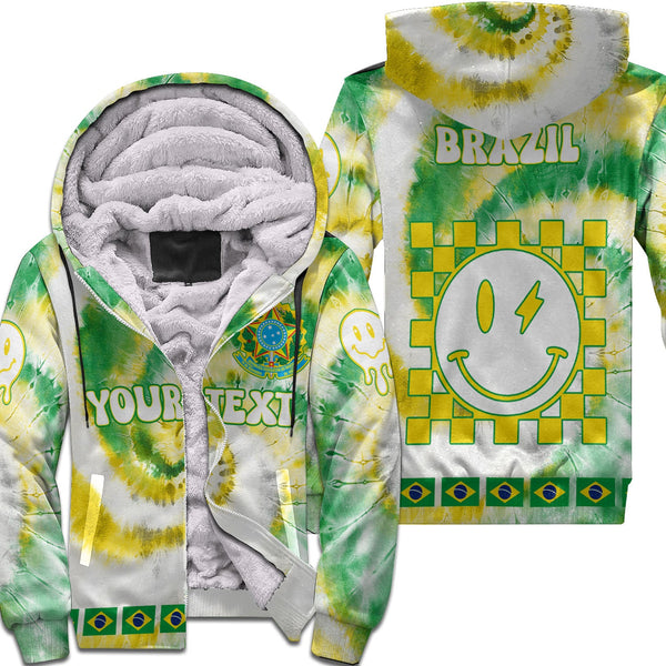 Brazil Sherpa Hoodie Custom Tie Dye Style 1