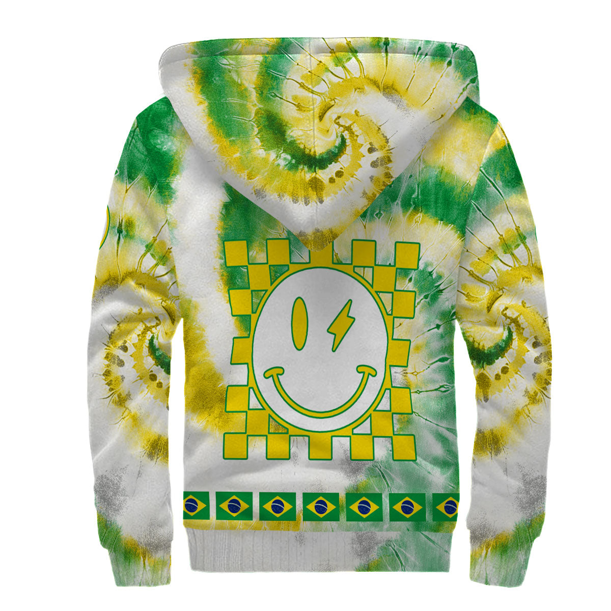 Brazil Sherpa Hoodie Custom Tie Dye Style 2