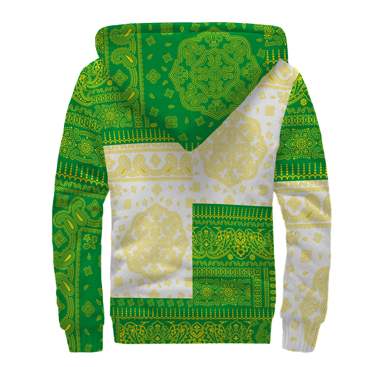 Brazil Sherpa Hoodie Flag And Paisley Basic Style 2