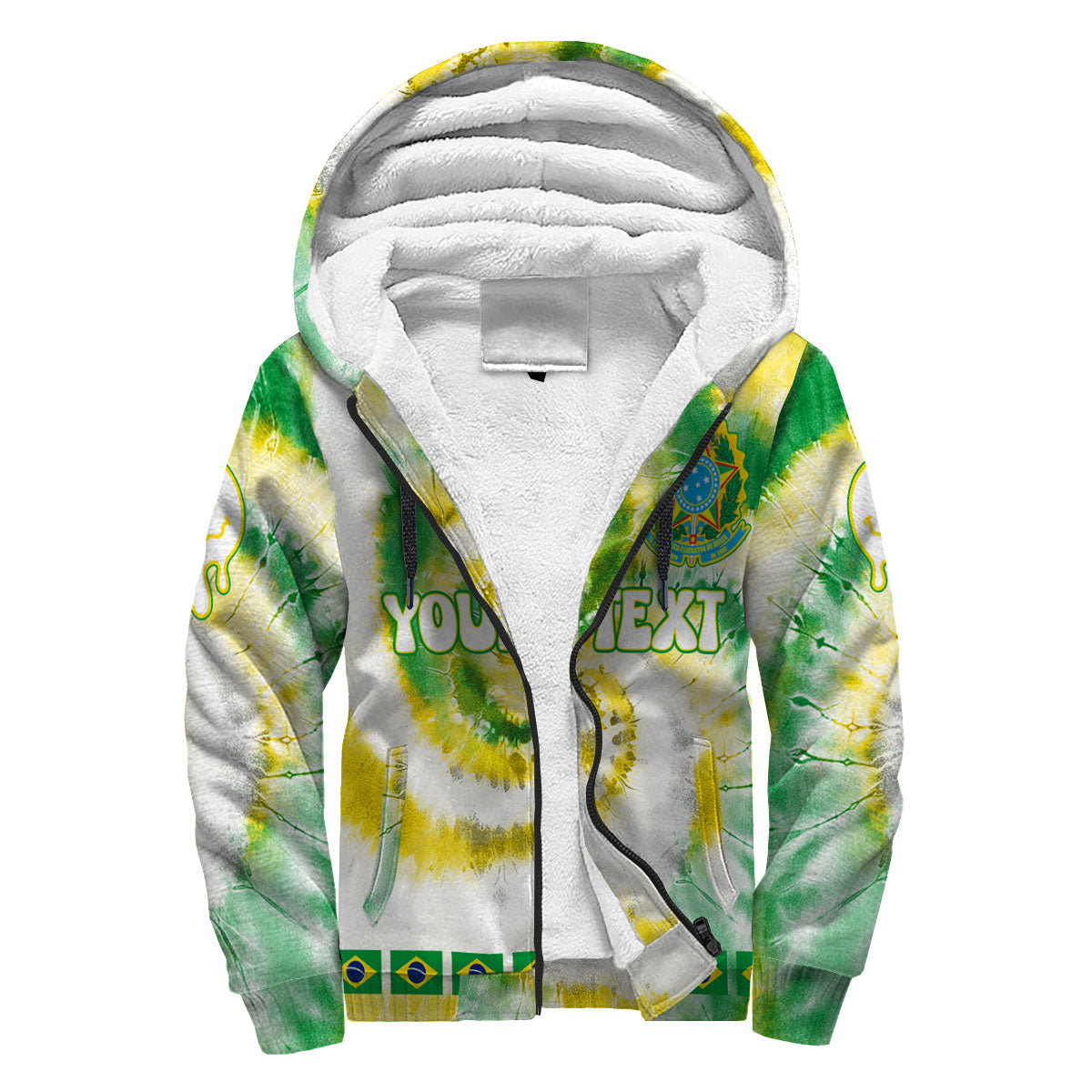 Brazil Sherpa Hoodie Custom Tie Dye Style 3