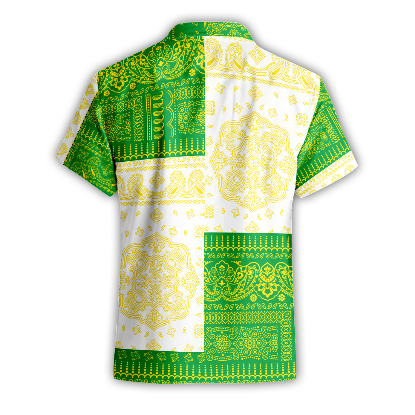 Brazil Short Sleeve Shirt Flag And Paisley Basic Style 3