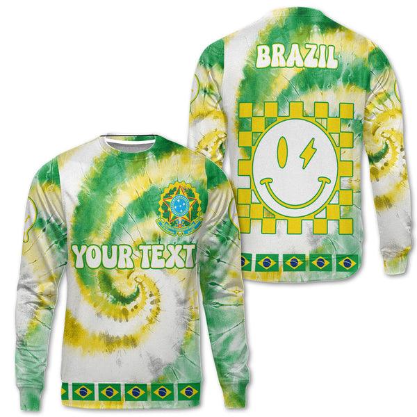 Brazil Sweatshirt Custom Tie Dye Style 1