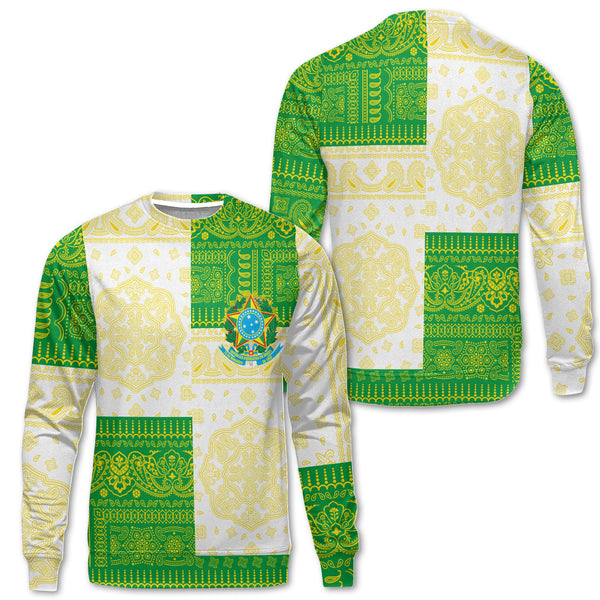 Brazil Sweatshirt Flag And Paisley Basic Style 1