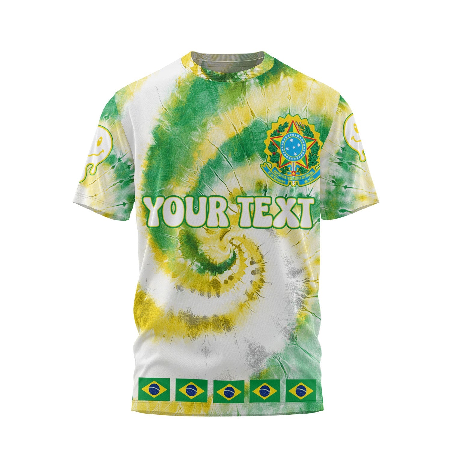 Brazil T Shirt Custom Tie Dye Style 1