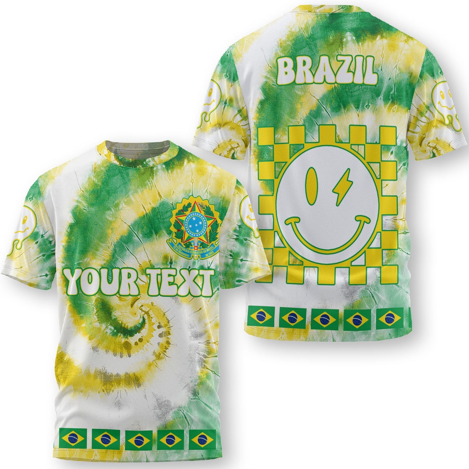 Brazil T Shirt Custom Tie Dye Style 3