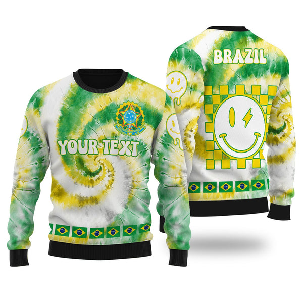 Brazil Ugly Sweater Custom Tie Dye Style 1