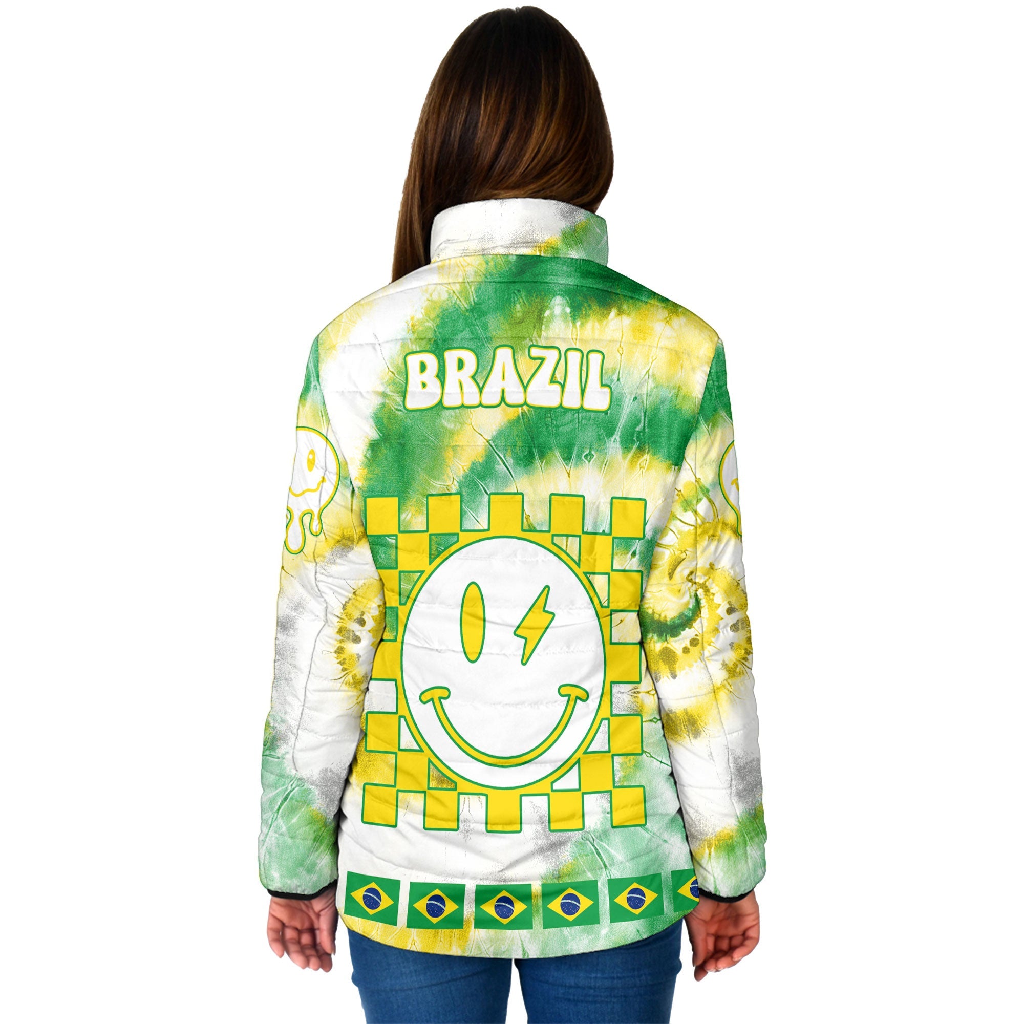 Brazil Women Padded Jacket Custom Tie Dye Style 2