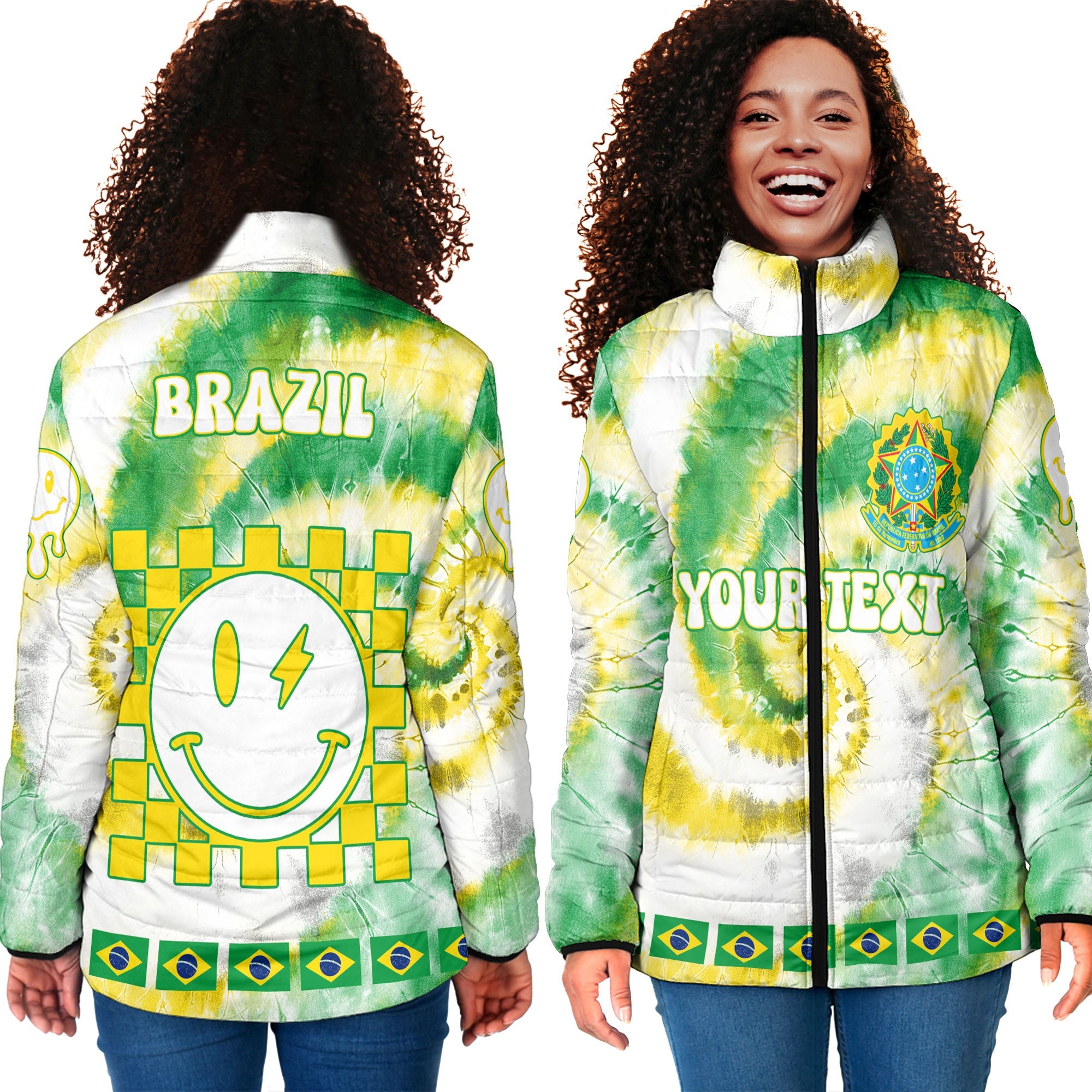 Brazil Women Padded Jacket Custom Tie Dye Style 4