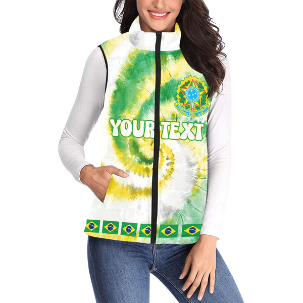 Brazil Women Padded Jacket Vest Custom Tie Dye Style 1