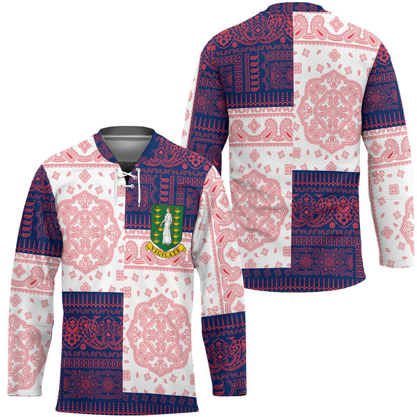 British Virgin Islands Hockey Jersey Flag And Paisley Basic Style 1