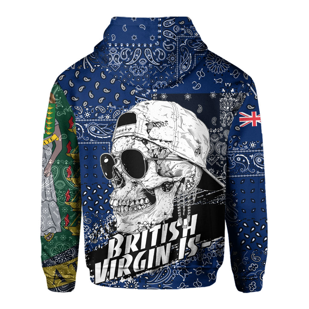 British Virgin Islands Hoodie Paisley Flag And Skull Style 3