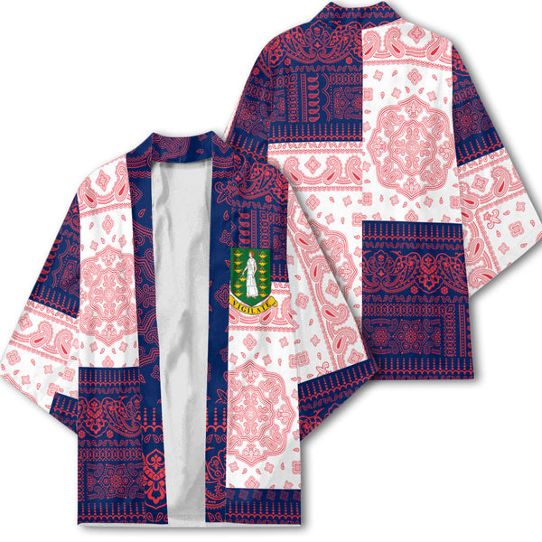 British Virgin Islands Kimono Flag And Paisley Basic Style 1