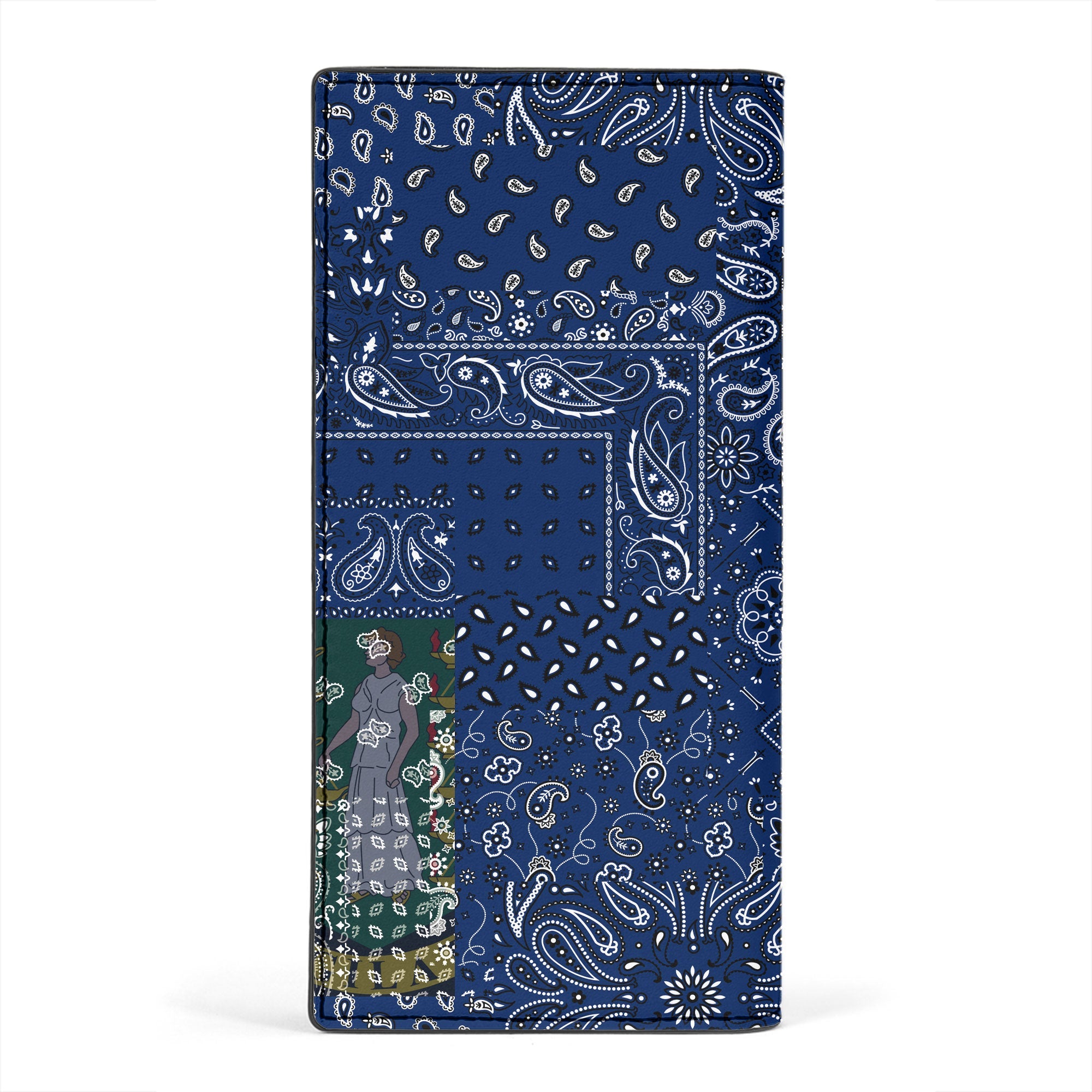 British Virgin Islands Leather Wallet Paisley Flag And Skull Style 2