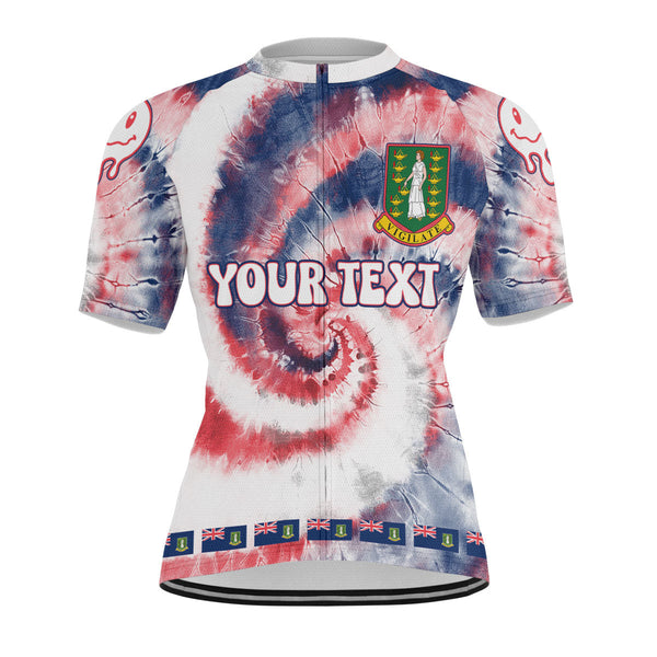 British Virgin Islands Men Cycling Jersey Custom Tie Dye Style 1