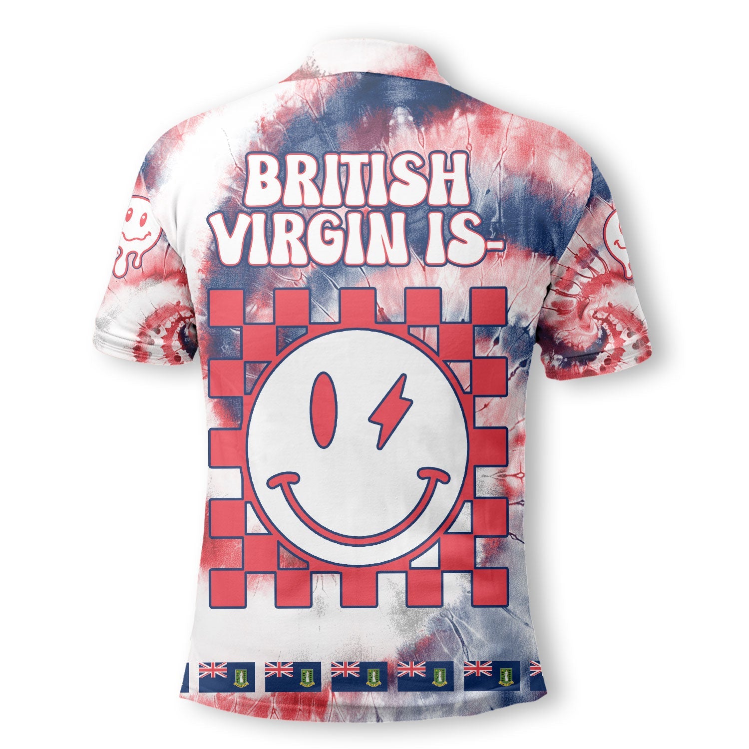 British Virgin Islands Polo Shirt Custom Tie Dye Style 2