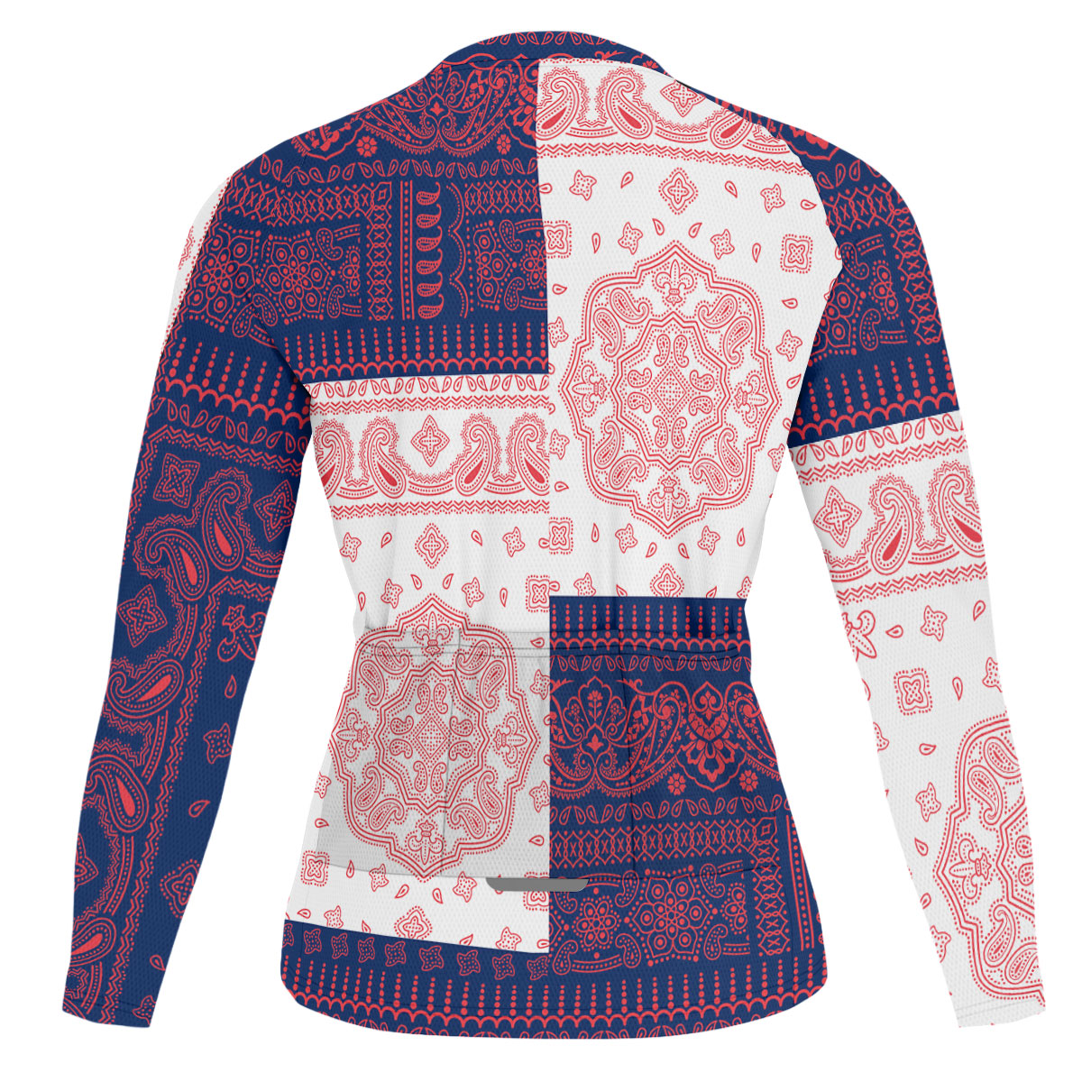 British Virgin Islands Raglan Men Cycling Jersey Long Sleeve Flag And Paisley Basic Style 4