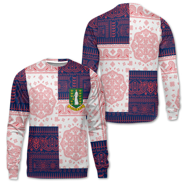 British Virgin Islands Sweatshirt Flag And Paisley Basic Style 1