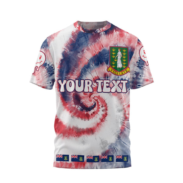 British Virgin Islands T Shirt Custom Tie Dye Style 1