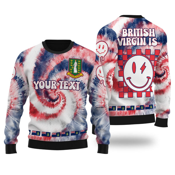 British Virgin Islands Ugly Sweater Custom Tie Dye Style 1